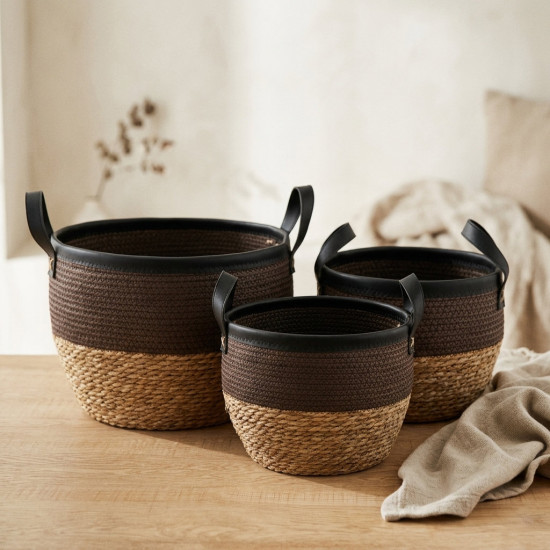 Straw Basket Set 3 Pcs